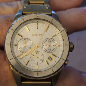 DKNY Men's Watch with Gold and Silver Accents